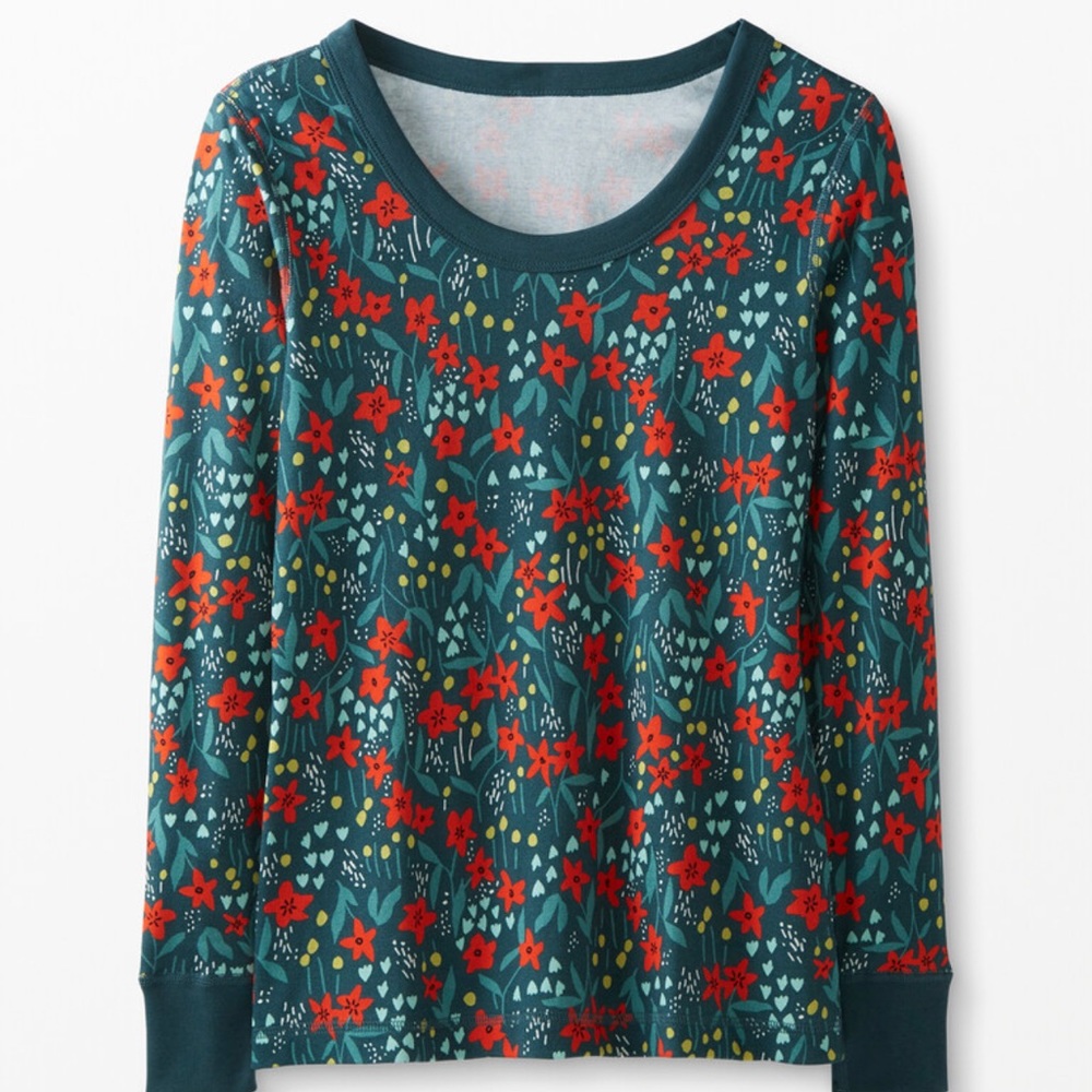 Hanna Andersson Poinsettia Patch Women’s Pajama Set Size Small